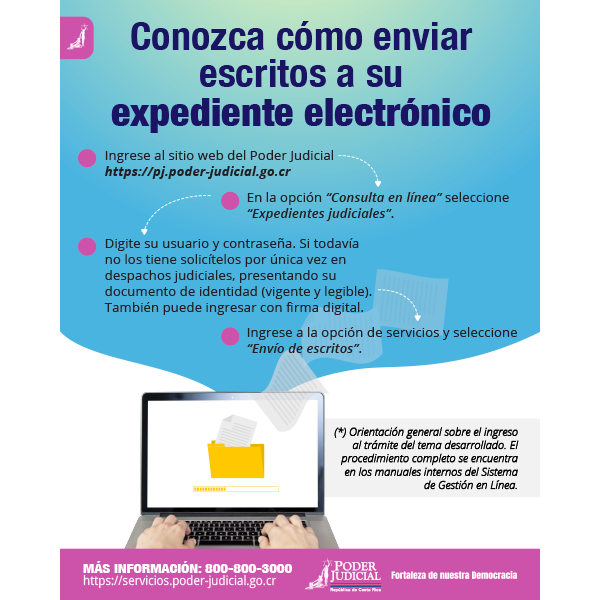 Infografía: Conozca cómo enviar escritos a su expediente electrónico