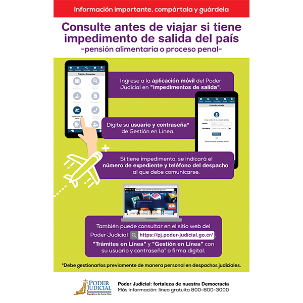 Volante consulte si tiene impedimento de salida del país