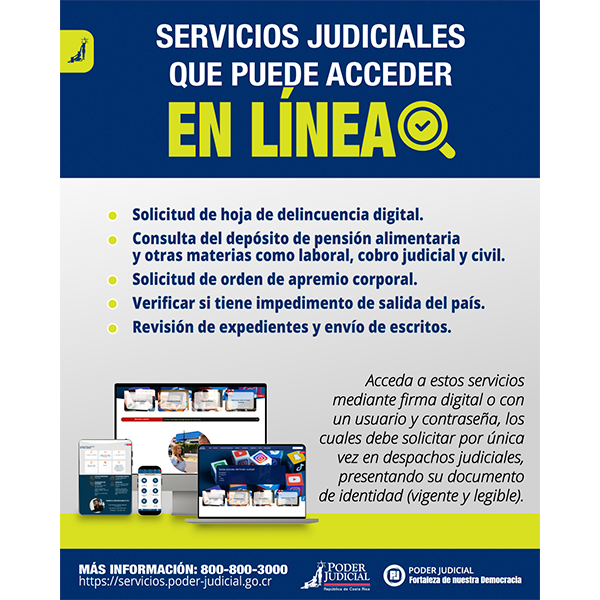 Infografía: servicios judiciales que puede acceder en línea