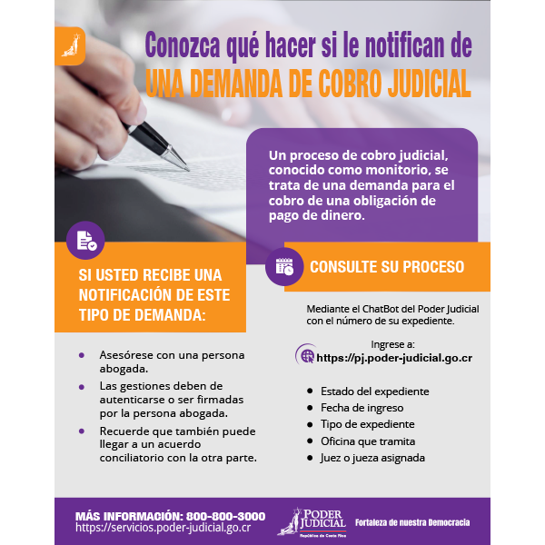 Infografía: Conozca qué hacer si le notifican de una demanda de cobro judicial