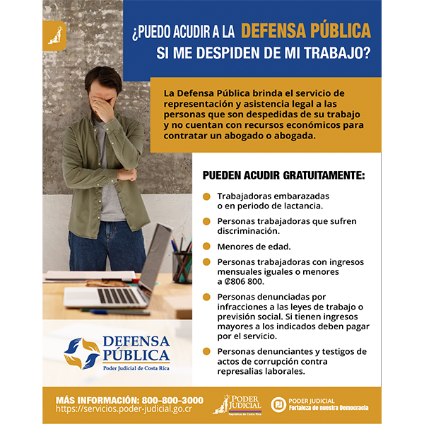 Infografía: ¿Puedo acudir a la Defensa Pública si me despiden de mi trabajo?