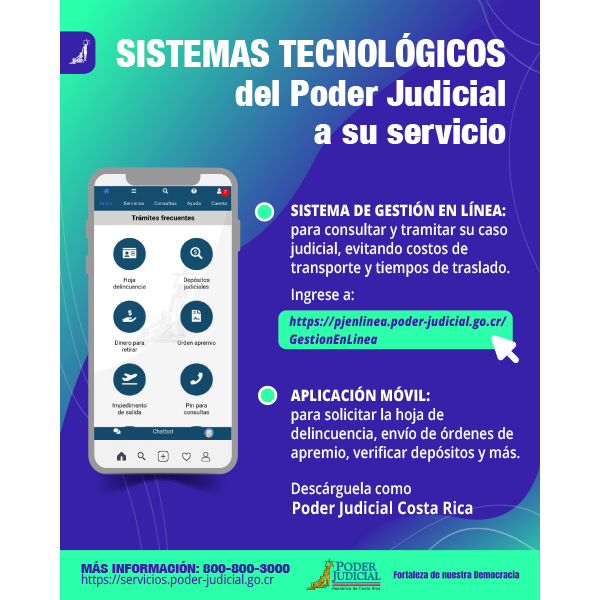 Infografía: sistemas tecnológicos del Poder Judicial