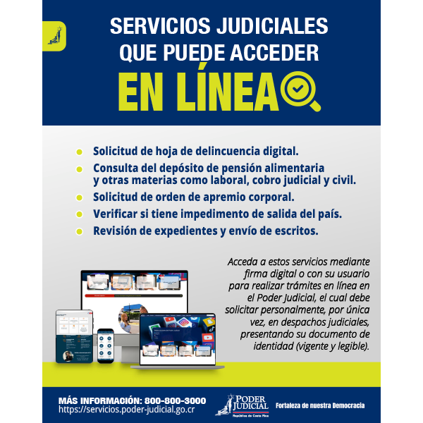 Infografía: servicios judiciales que puede acceder en línea
