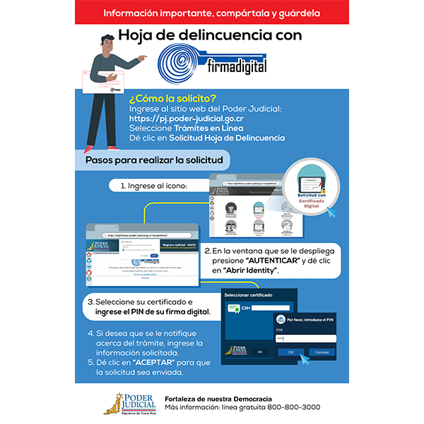 Volante: Hoja de delincuencia con firma digital