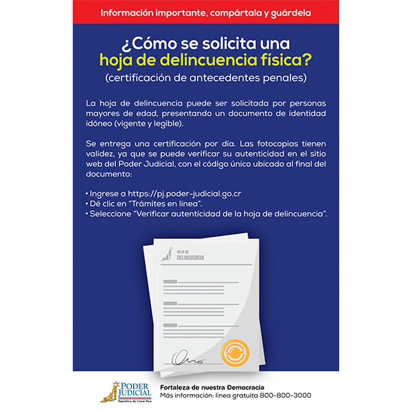 Volante ¿Cómo se solicita una hoja de delincuencia de manera física?