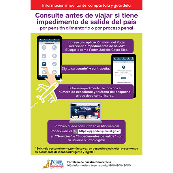 Volante consulte si tiene impedimento de salida del país