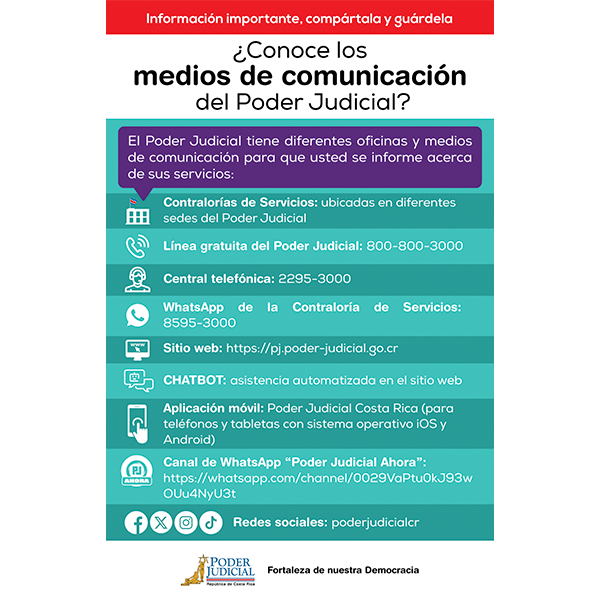 Volante medios de comunicación del Poder Judicial