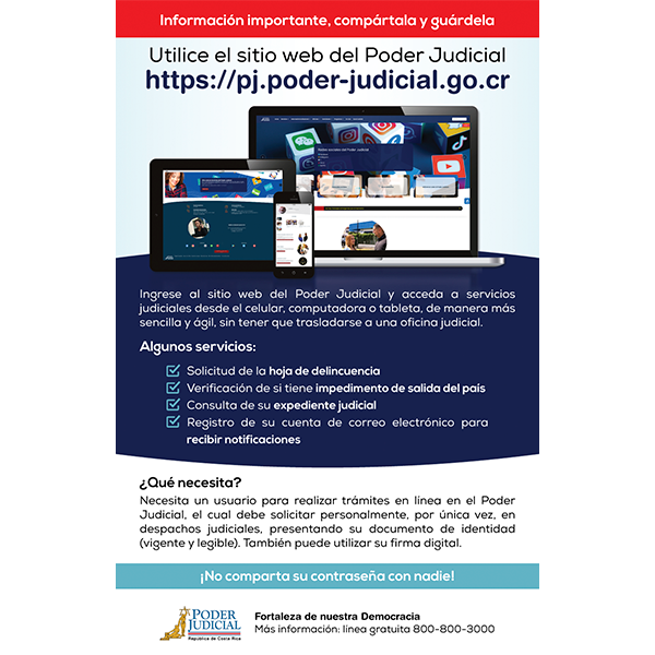 Volante: sitio web del Poder Judicial