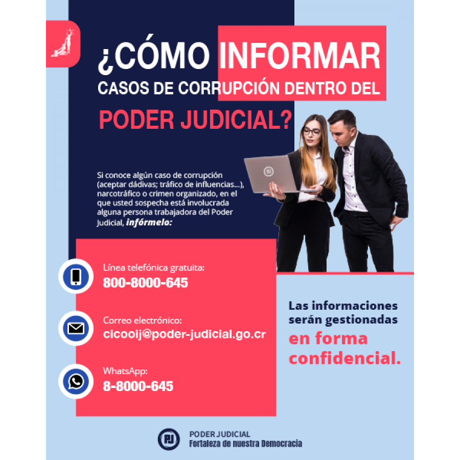 Infografía ¿Cómo denunciar casos de corrupción dentro del Poder Judicial?