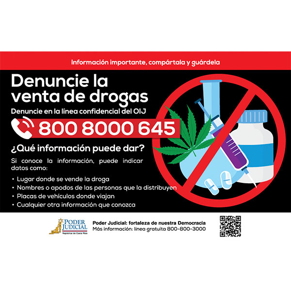 Volante: denuncie la venta drogas