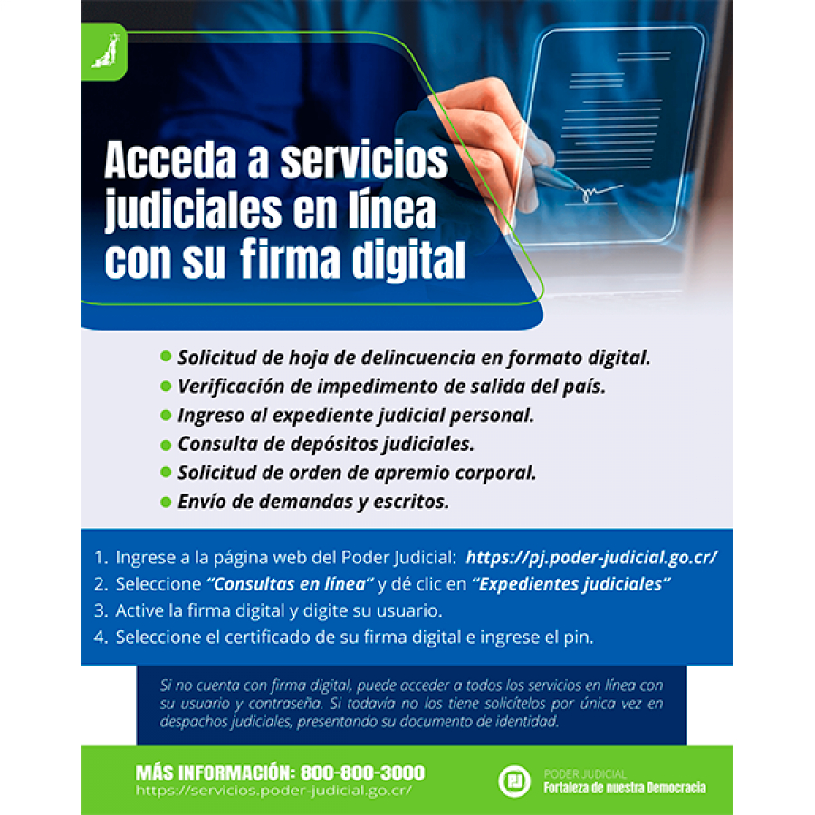 Infografía: Acceda a servicios judiciales en línea con su firma digital