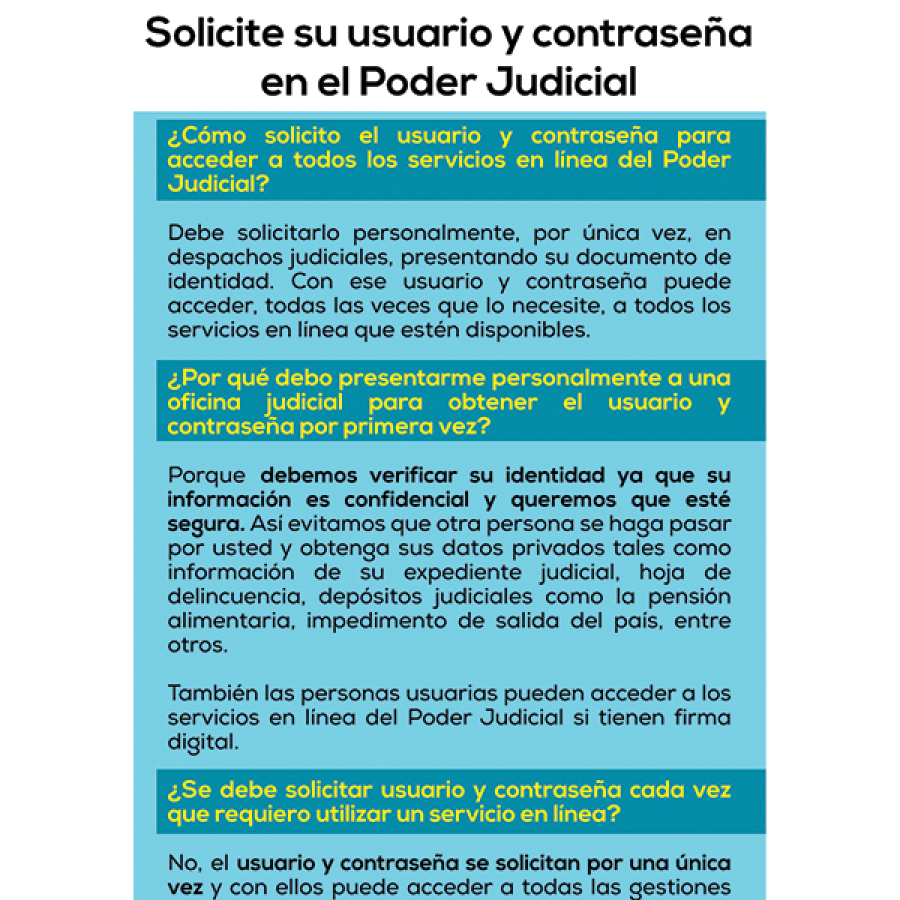 Afiche: solicite su usuario y contraseña.